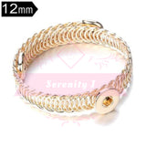 12mm Circle pattern adjustable Snap Bangle - 3 Colours