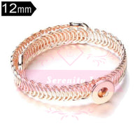 12mm Circle pattern adjustable Snap Bangle - 3 Colours