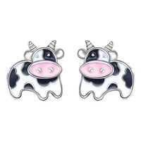 Cute Cow Small Stud Earrings