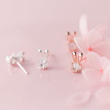 925 Sterling Silver Animal CZ Stud Earrings - 13 Options