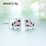 Cute Cow Small Stud Earrings