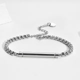 Stainless Steel Cremation Bar Bracelet - 2 Colours