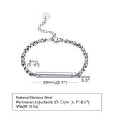 Stainless Steel Cremation Bar Bracelet - 2 Colours