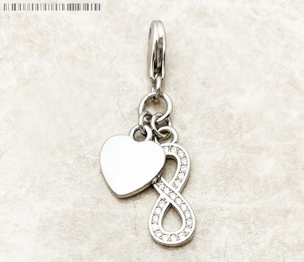 925 Sterling Silver Heart With Infinity Charm