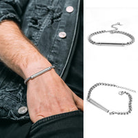 Stainless Steel Cremation Bar Bracelet - 2 Colours