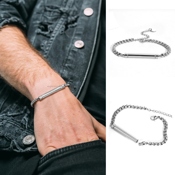 Stainless Steel Cremation Bar Bracelet - 2 Colours