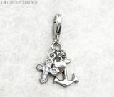 925 Sterling Silver Faith Hope Love Dangle Charm