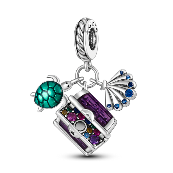 925 Sterling Silver Under The Sea Treasure Hanging Charm