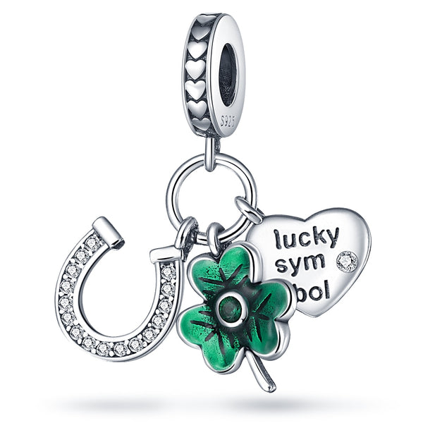 925 Sterling Silver Lucky Symbols Hanging Charm