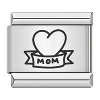 Stainless Steel Tattoo Heart/Love/Mom Italian Charm - 9 Options