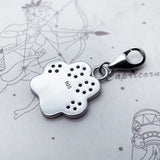 925 Sterling Silver Pawprint Hanging Charm