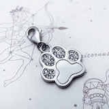 925 Sterling Silver Pawprint Hanging Charm