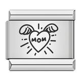 Stainless Steel Tattoo Heart/Love/Mom Italian Charm - 9 Options