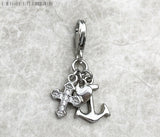 925 Sterling Silver Faith Hope Love Dangle Charm