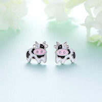 Cute Cow Small Stud Earrings