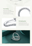 925 Sterling Silver Sparkling Curved Line CZ Ring