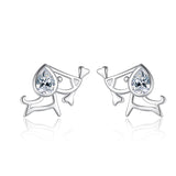 925 Sterling Silver Animal CZ Stud Earrings - 13 Options