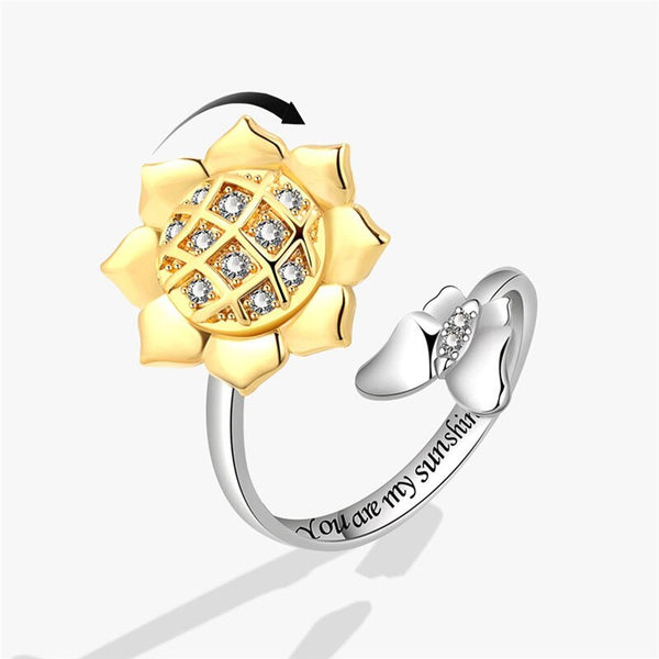 Flower Spinning Anxiety Ring - 24 Options