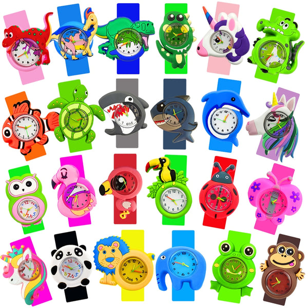 3D Cartoon Kids Slap Wrist Watch - 49 Options