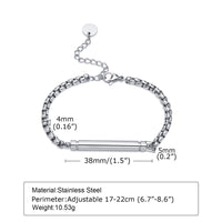 Stainless Steel Cremation Bar Bracelet - 2 Colours