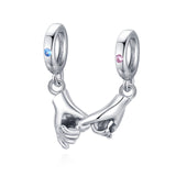 925 Sterling Silver Pinky Interlocking Fingers Hanging Charms