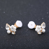 Zircon Flower Clip On Earrings