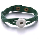 Adjustable Leather Snap Button Bracelet - 7 Colours