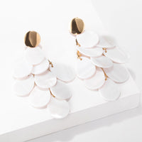 Shell Leaves Tassel Clip On Earrings