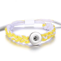 Adjustable Braided Shoelace Snap Bracelet  - 11 Colours