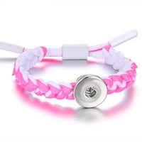 Adjustable Braided Shoelace Snap Bracelet  - 11 Colours