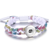 Adjustable Braided Shoelace Snap Bracelet  - 11 Colours