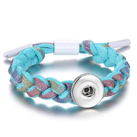 Adjustable Braided Shoelace Snap Bracelet  - 11 Colours