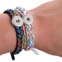 Adjustable Braided Shoelace Snap Bracelet  - 11 Colours