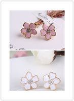 Flower Shape Enamel Clip on Earrings - 2 Pairs