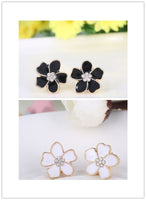 Flower Shape Enamel Clip on Earrings - 2 Pairs