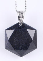 Faceted Hexagonal Natural Gem Stone Necklace (with Chain)