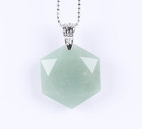 Faceted Hexagonal Natural Gem Stone Necklace (with Chain)