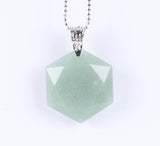 Faceted Hexagonal Natural Gem Stone Necklace (with Chain)