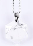 Faceted Hexagonal Natural Gem Stone Necklace (with Chain)