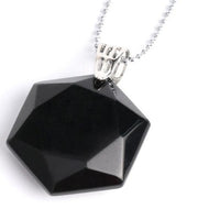 Faceted Hexagonal Natural Gem Stone Necklace (with Chain)
