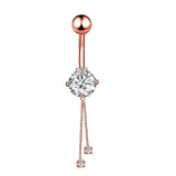 Ball and Solitaire Surgical Steel Belly Button CZ Jewellery