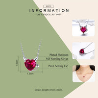 925 Sterling Silver Devil Red/Pink CZ Necklace