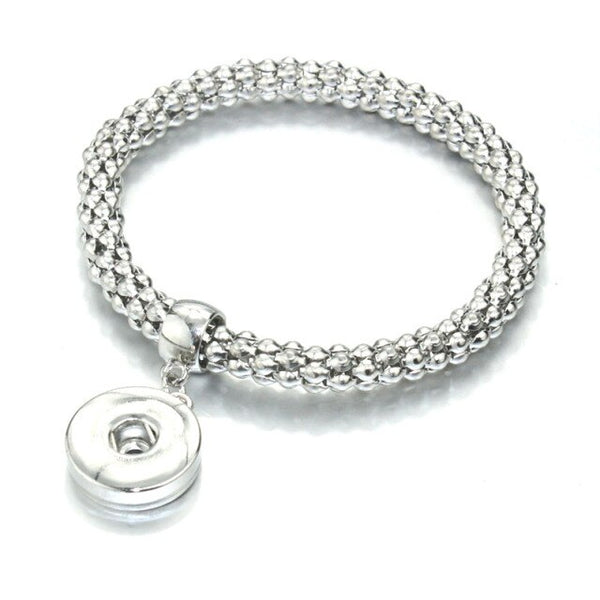 Silver Colour Chunky Rope Snap Bracelet