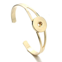 Gold Colour Open Snap Cuff Bangle