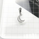 925 Sterling Silver Moon Lobster Clasp Hanging Charm