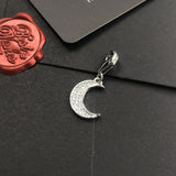 925 Sterling Silver Moon Lobster Clasp Hanging Charm