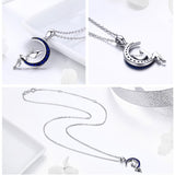 925 Sterling Silver Fairy in Blue Moon Necklace