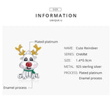 925 Sterling Silver Rudolph Christmas Bead Charm