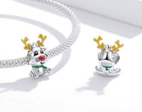 925 Sterling Silver Rudolph Christmas Bead Charm