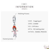 925 Sterling Silver Skating Girl Hanging Charm